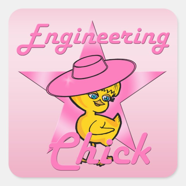 Engineering Chick #8 Square Sticker (Front)