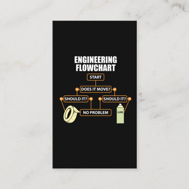 Engineering Flowchart Funny Engineer Gift Business Card (Front)