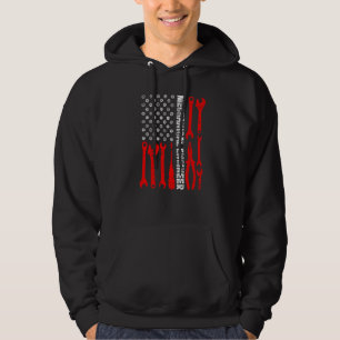 Engineering Gear Cog USA Flag Mechanical Engineer  Hoodie