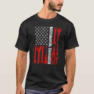 Engineering Gear Cog USA Flag Mechanical Engineer  T-Shirt