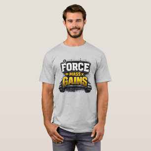 Engineering Greatness: Force Mass Gains Gym T-Shirt