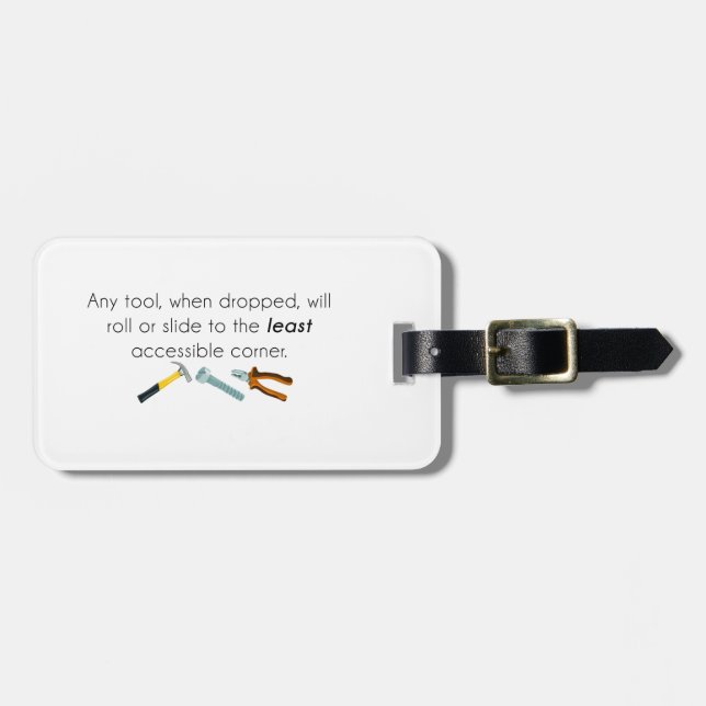 Engineering humour luggage tag (Front Horizontal)