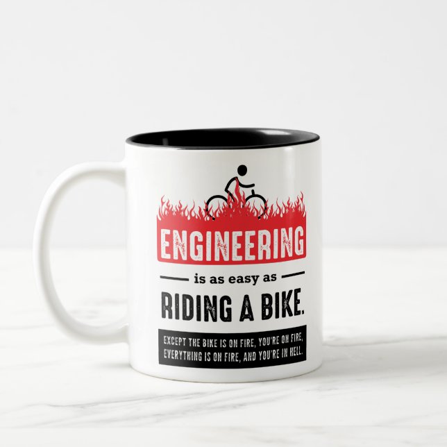 Engineering is Easy as Riding a Bike Two-Tone Coffee Mug (Left)