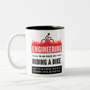 Engineering Is Easy Riding A Bike Daily Sip Two-Tone Coffee Mug