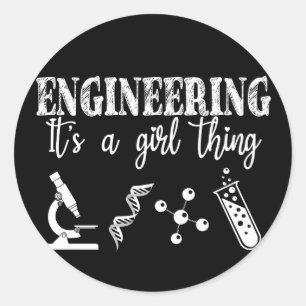 Engineering It's a Girl Thing Classic Round Sticker