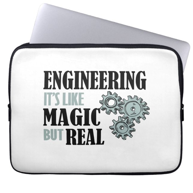 Engineering - It's Like Magic But Real Laptop Sleeve (Front)