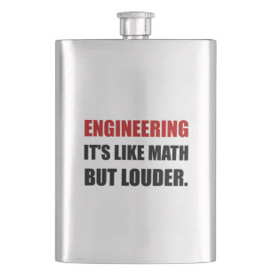 Engineering Like Math But Louder Funny Hip Flask