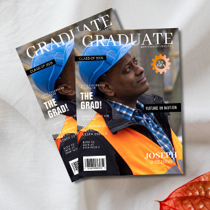 engineering magazine photo graduation party invitation