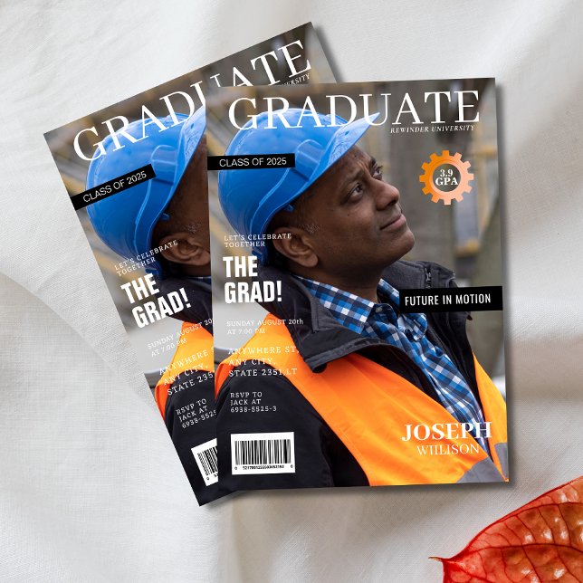 engineering magazine photo graduation party invitation (Creator Uploaded)