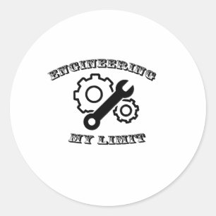engineering my limit classic round sticker