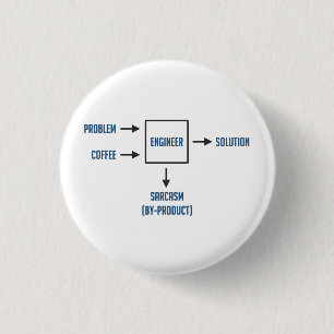 Engineering Sarcasm By-product 3 Cm Round Badge