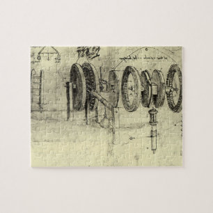 Engineering Sketch of a Wheel by Leonardo da Vinci Jigsaw Puzzle