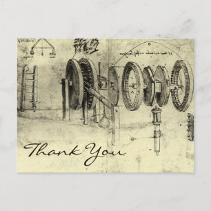 Engineering Sketch of Wheels by Leonardo da Vinci Postcard