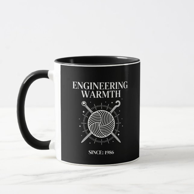 Engineering Warmth Custom Year Knitting  Mug (Left)
