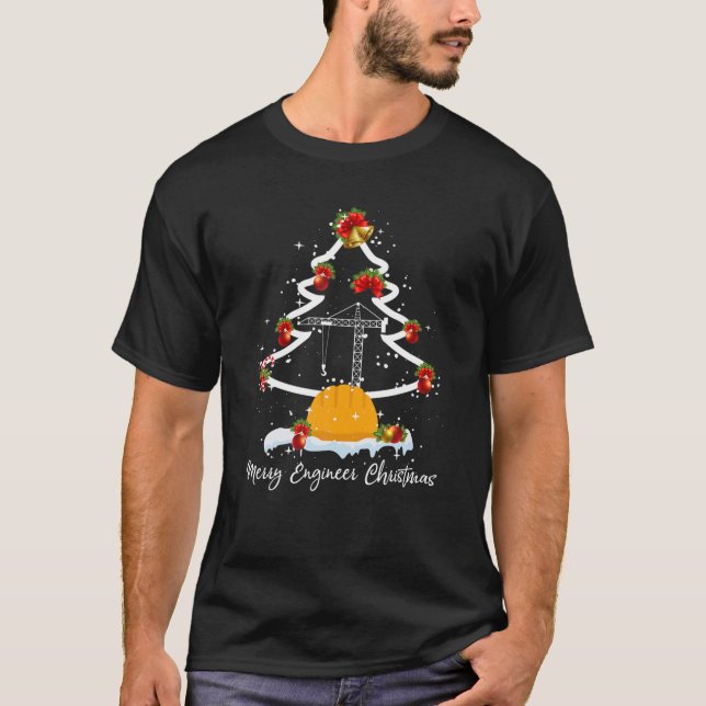Engineering Xmas Tree Merry Engineer Christmas Paj T-Shirt (Front)
