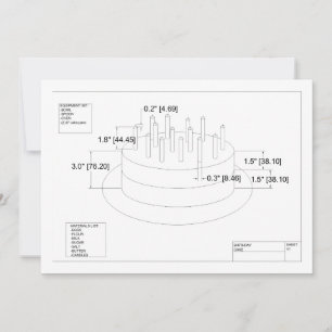 Engineer's Birthday Cake Invitation
