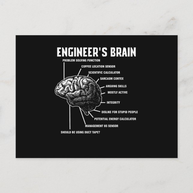 Engineers Brain Engineering Engineer Gift Postcard (Front)