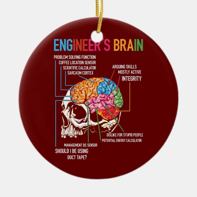 Engineer's Brain Funny Engineering Games Process Ceramic Ornament (Front)