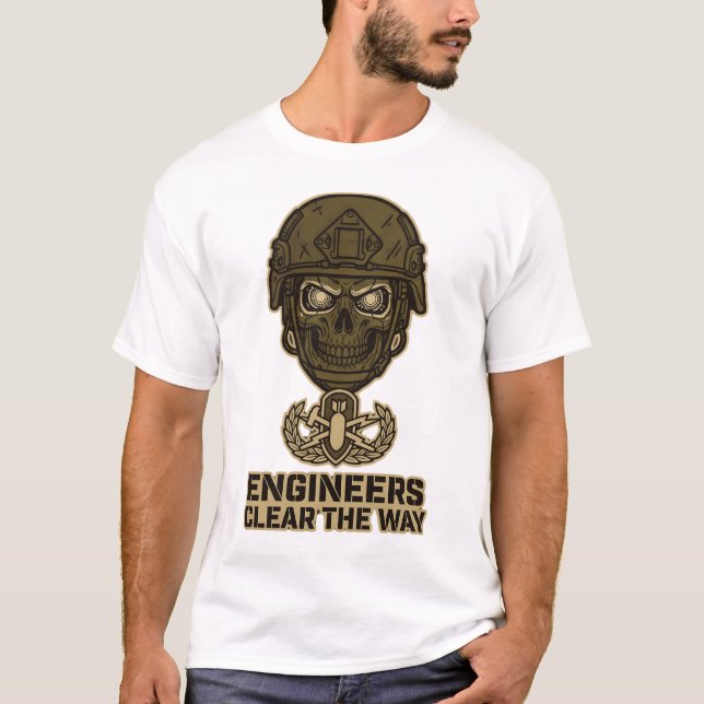 Engineers Clear The Way Skull Helmet Tee (Front)