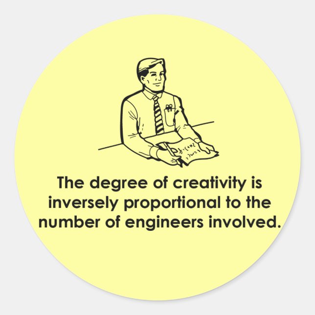 Engineers & Creativity Classic Round Sticker (Front)