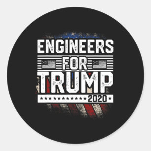 Engineers' For Trump  Re-elect Trump  Classic Round Sticker