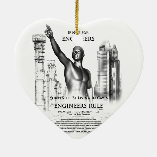 Engineers Rule Ceramic Tree Decoration (Back)
