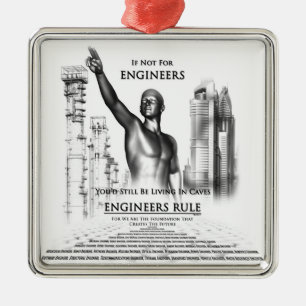 Engineers Rule Metal Tree Decoration