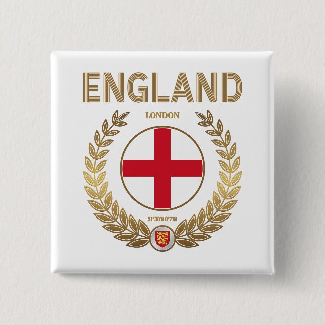 England 15 Cm Square Badge (Front)