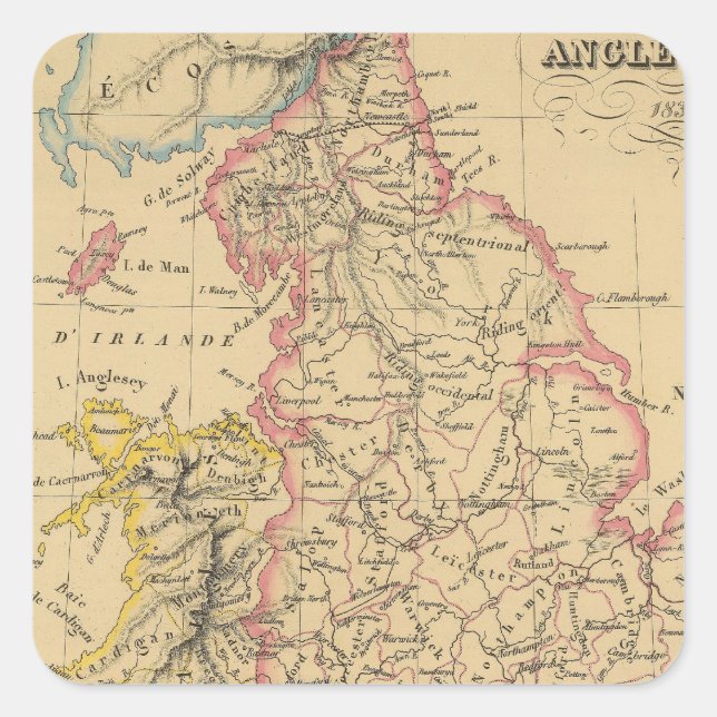 England 4 square sticker (Front)