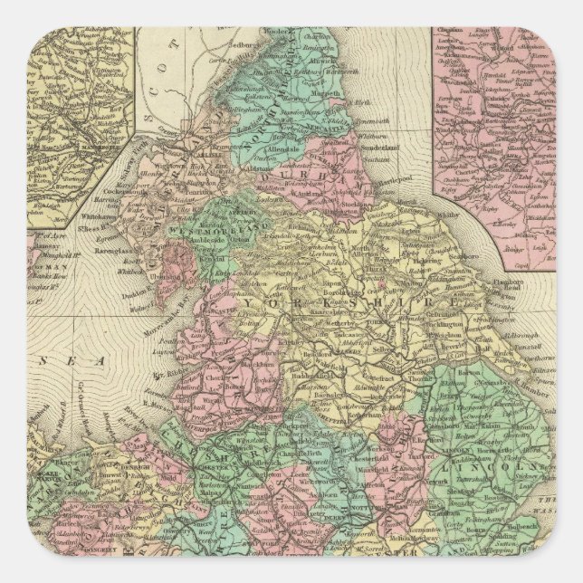 England 6 square sticker (Front)