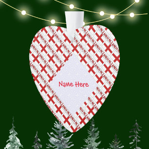 England and English Flag Tiled Red Personalisation Ornament
