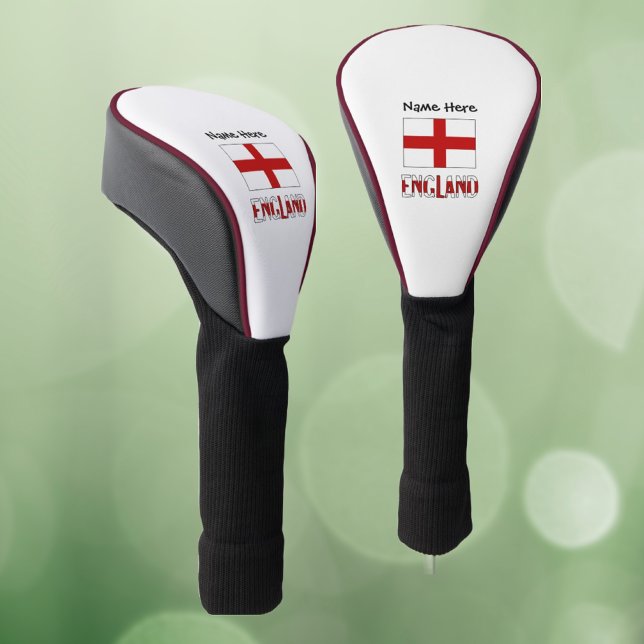 England and English Flag with Your Name Golf Head Cover (Creator Uploaded)