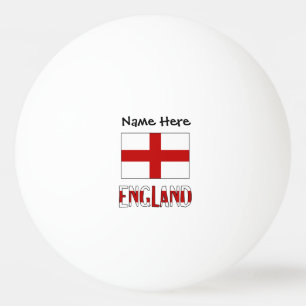 England and English Flag with Your Name Ping Pong Ball