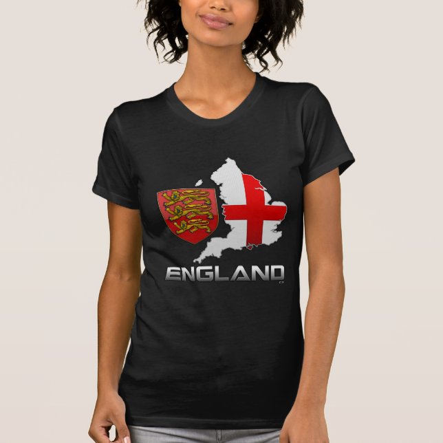England: Arms, Flag & Map T-Shirt (Front)