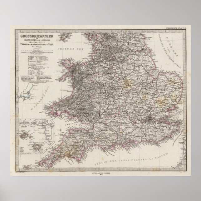 England Atlas Map Poster (Front)