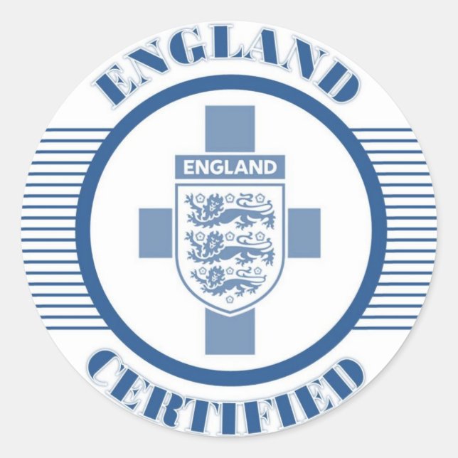 ENGLAND BLUE CLASSIC ROUND STICKER (Front)