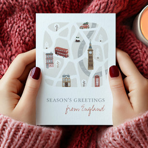 England British Seasons Greetings Christmas Card