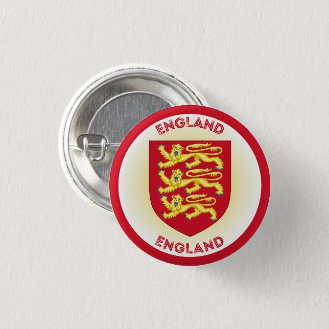 England Coat of Arms Circle Shape  3 Cm Round Badge (Front & Back)