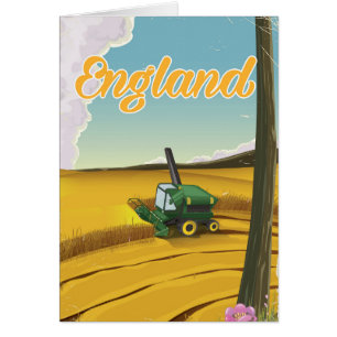 England combine harvester travel poster