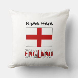 England English Flag Black Personalisation  Cushion