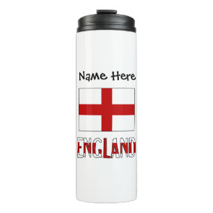England English Flag Black Personalisation Thermal Tumbler