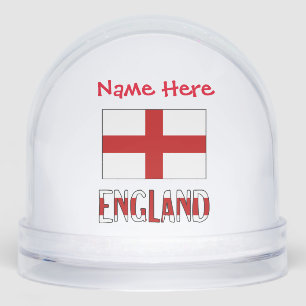 England English Flag Red Personalisation  Snowglobe