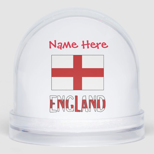 England English Flag Red Personalisation  Snowglobe (Front)