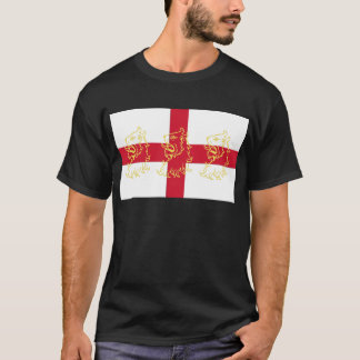 England English Flag Saint George Cross Lions T-Shirt