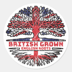 England English Uk United Kingdom British Tree Classic Round Sticker