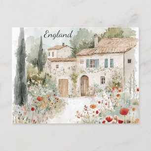 England English Village Countryside Watercolor Postcard