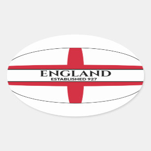 England Established 927 St George Flag Oval Sticker