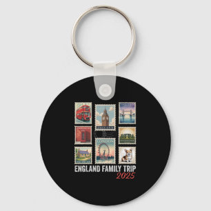 England Family Trip 2025 Postage Stamp London Eye Key Ring