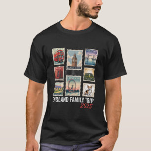 England Family Trip 2025 Postage Stamp London Eye T-Shirt