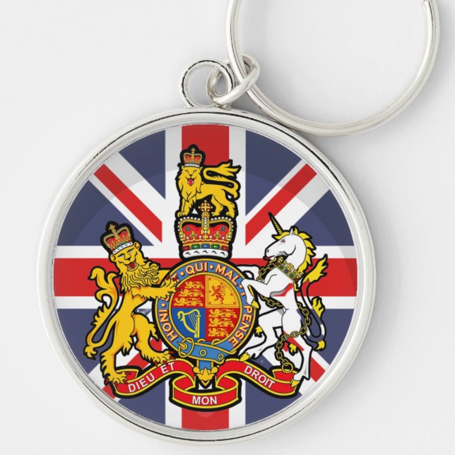 England Flag and  Royal Crest   Key Ring (Front)